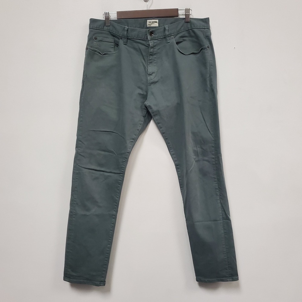 Todd Snyder Stretch 5 Pocket Chino Pants Size 35x32 Slim Fit Comfort Twill Green